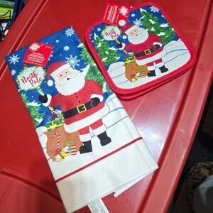 Christmas Towel and Potholder Set